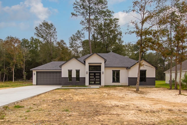 view of front of house with a garage