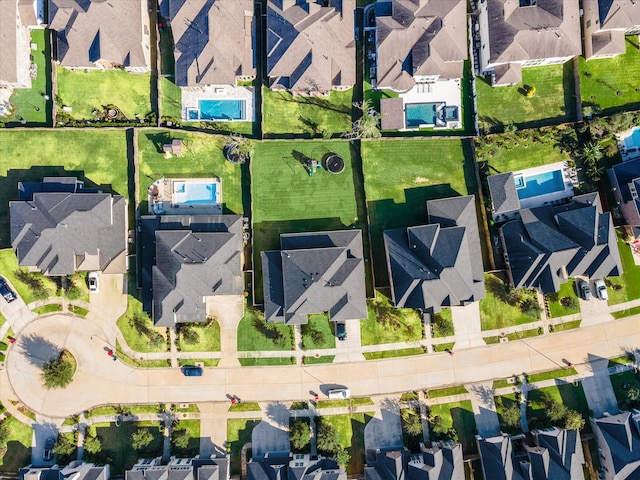 bird's eye view with a residential view