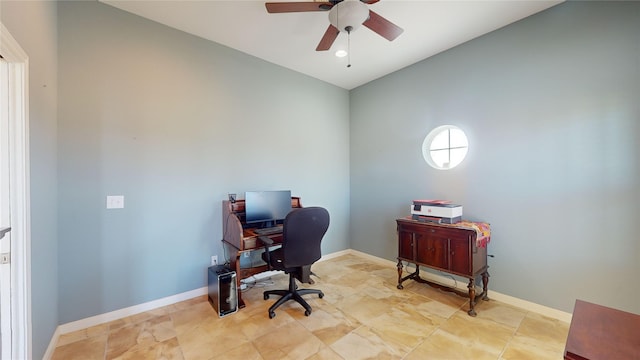 office with ceiling fan