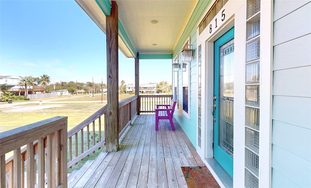 wooden deck with a porch