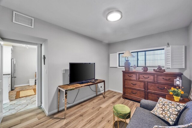 living room featuring light hardwood / wood-style flooring