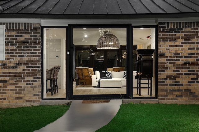 property entrance with french doors