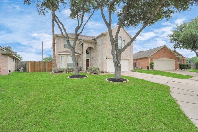 view of front of property with a front lawn