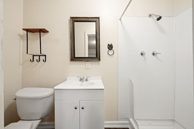 5907 Wedgefield St, Houston, TX 77028 - bathroom featuring toilet, vanity, and a shower