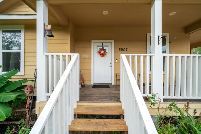 view of doorway to property