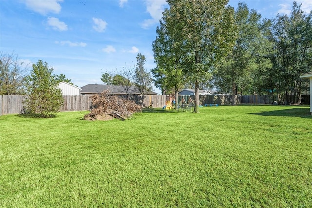 view of yard featuring a playground