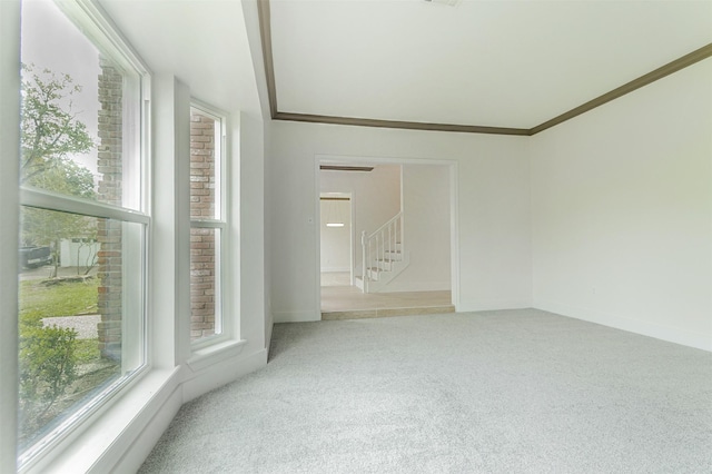 spare room with light colored carpet