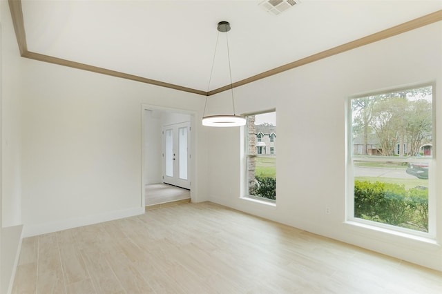 unfurnished room with light hardwood / wood-style floors and a wealth of natural light