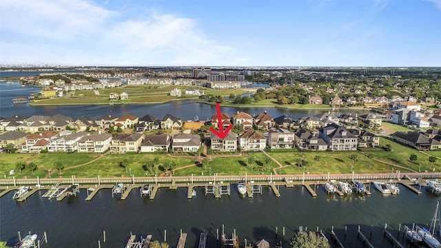 729 Pegasus Ln, League City, TX 77573 - bird's eye view with a residential view and a water view
