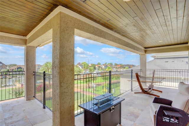 729 Pegasus Ln, League City, TX 77573 - balcony featuring a fire pit