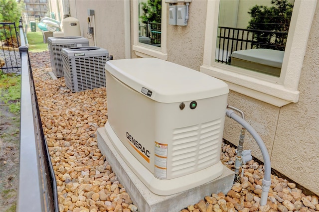 729 Pegasus Ln, League City, TX 77573 - details featuring central AC, a power unit, and stucco siding