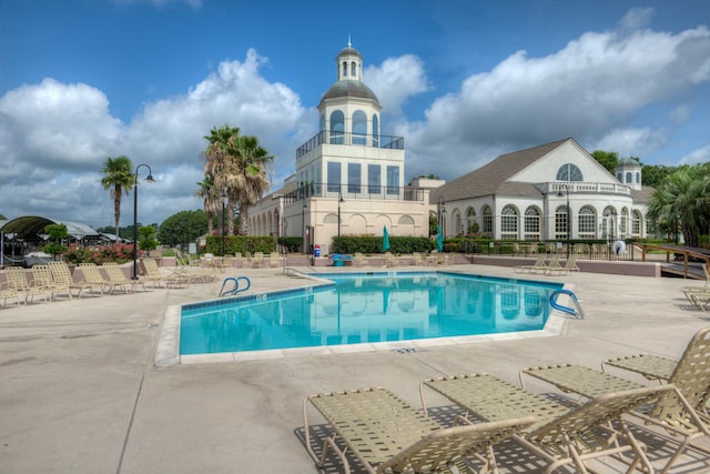 view of pool with a patio area