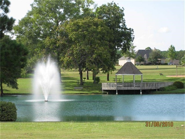 water view with a gazebo