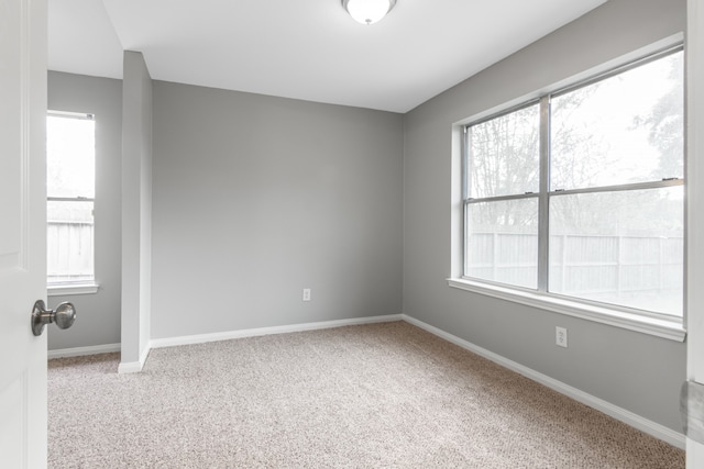 spare room featuring carpet and a healthy amount of sunlight