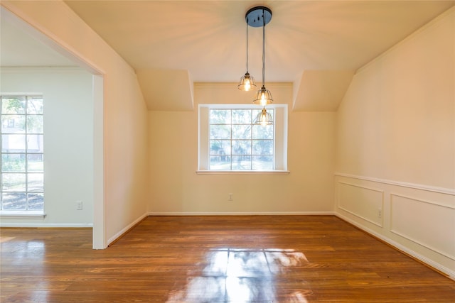 interior space featuring a healthy amount of sunlight and dark hardwood / wood-style floors