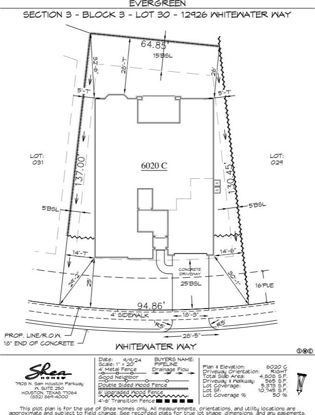 12926 Whitewater Way, Conroe, TX 77302 - survey map / technical document