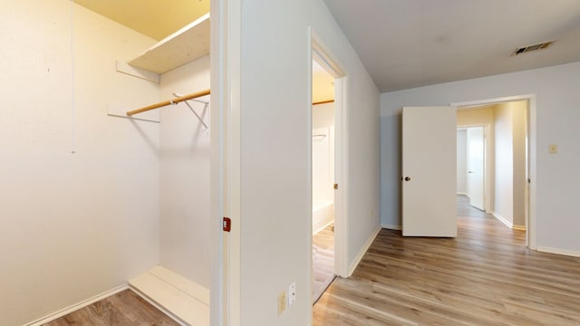 interior space featuring light wood-type flooring