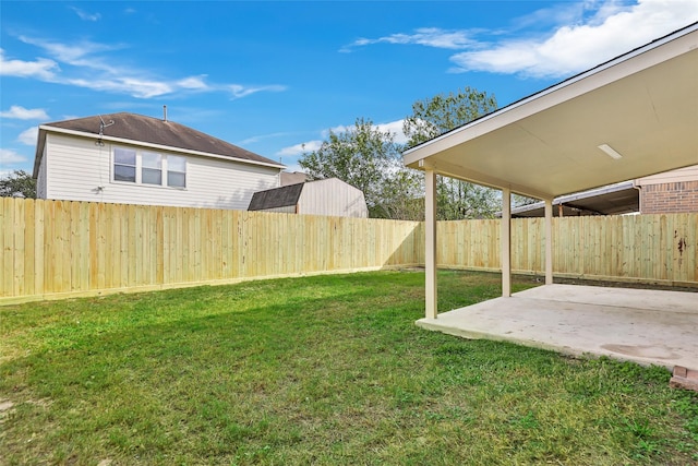 view of yard with a patio