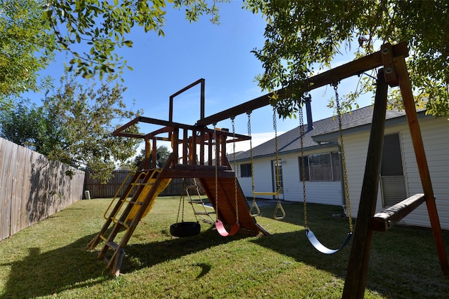 view of play area featuring a yard