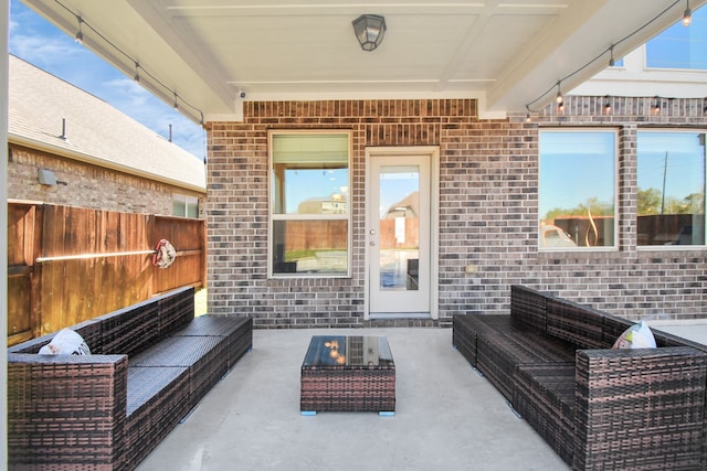 view of patio featuring an outdoor living space