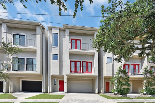 view of property featuring a garage