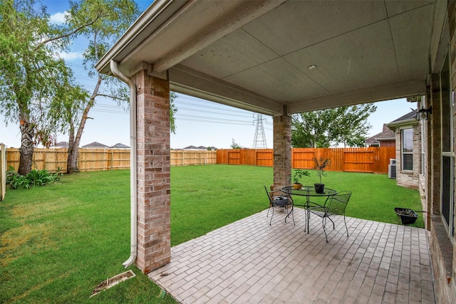 view of patio / terrace with central AC unit