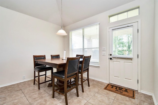 dining room with light tile patterned floors