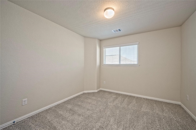 spare room with carpet flooring and a textured ceiling