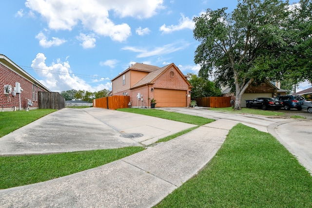 view of front of home with a front lawn