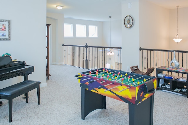 playroom with light carpet