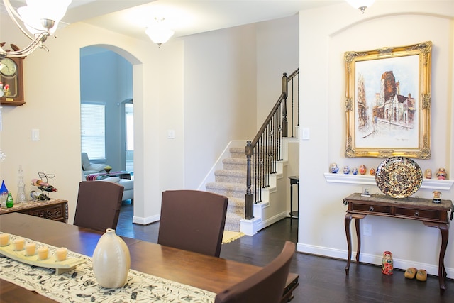 dining room featuring dark hardwood / wood-style flooring