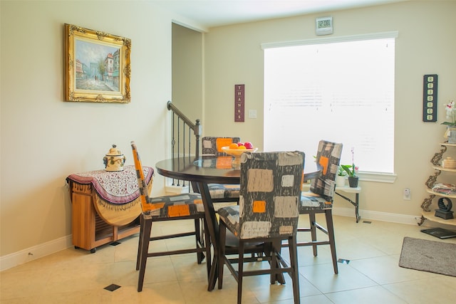 view of tiled dining area