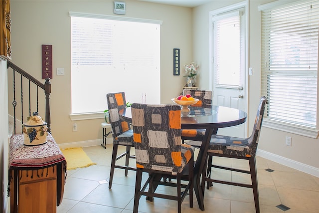 view of tiled dining room