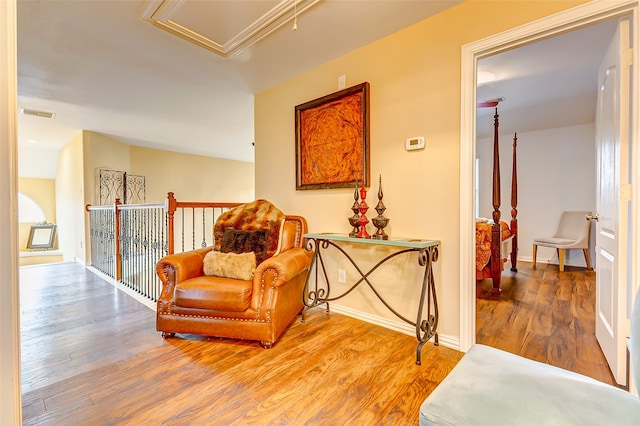 living area featuring wood-type flooring