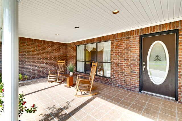 interior space featuring covered porch