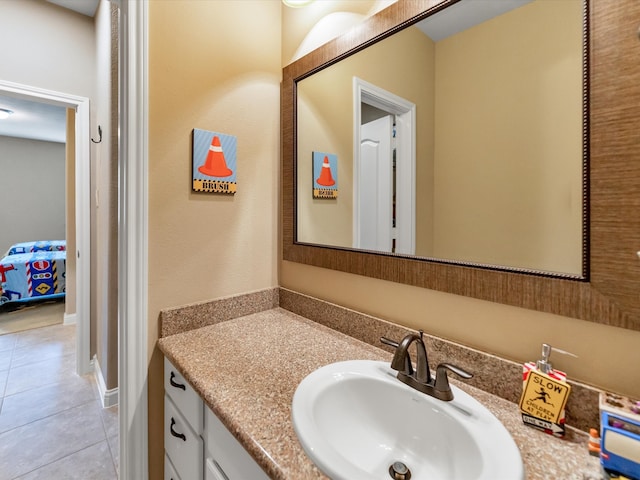 bathroom featuring vanity and tile patterned floors