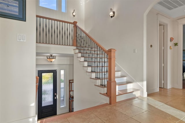 view of tiled foyer entrance