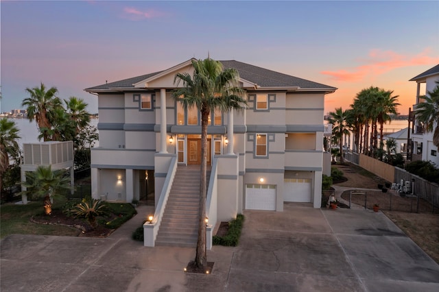 view of front of house with a garage