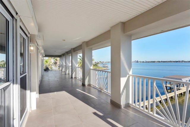 balcony with a water view