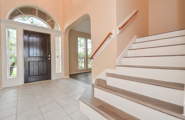 view of tiled foyer entrance