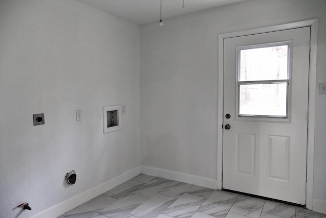 clothes washing area featuring washer hookup and electric dryer hookup