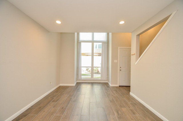 interior space with hardwood / wood-style flooring