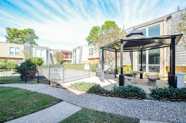 exterior space with a gazebo