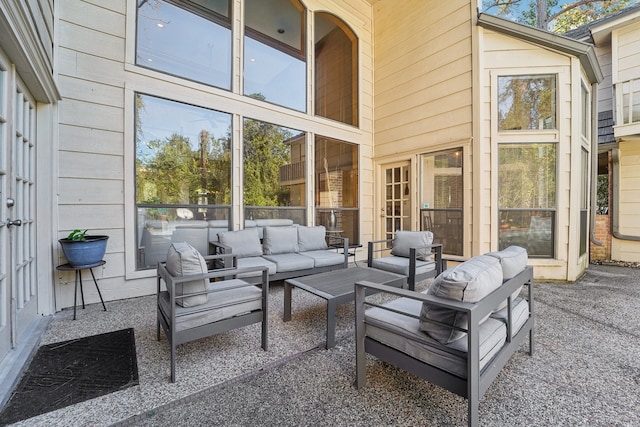 view of patio with an outdoor living space