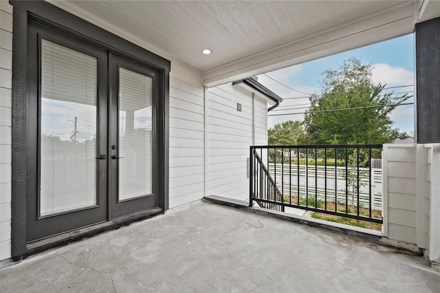 balcony with french doors