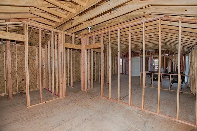 misc room with vaulted ceiling