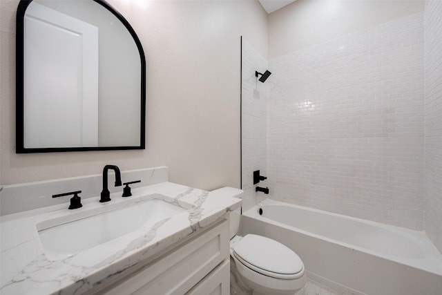 24601 Tipperary St, Hempstead, TX 77445 - bathroom featuring vanity, tub / shower combination, and toilet