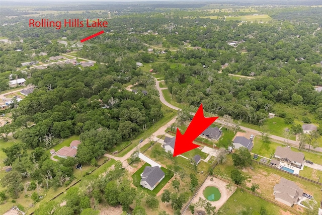 24601 Tipperary St, Hempstead, TX 77445 - bird's eye view featuring a residential view