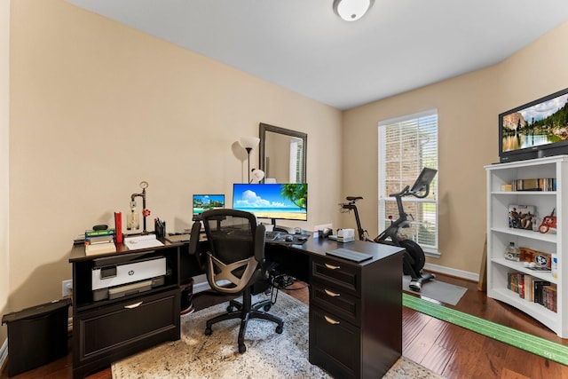 office featuring hardwood / wood-style flooring