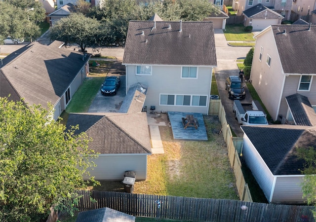 bird's eye view with a residential view